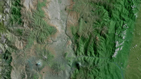 Tungurahua Provincia Ecuador Imágenes Satélite Forma Delineada Contra Área País —  Fotos de Stock