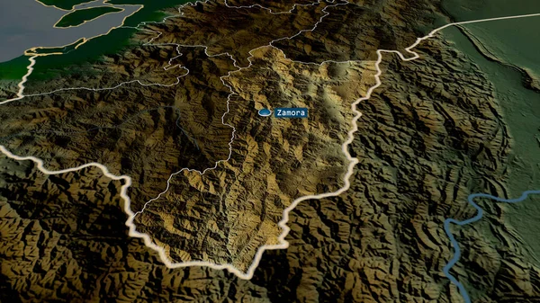 Замора Чинчипе Провинция Эквадор Увеличенная Выделенная Капиталом Основные Физические Особенности — стоковое фото