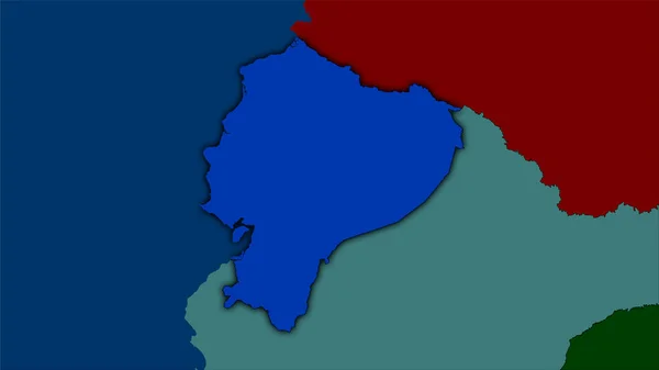Περιοχή Του Ισημερινού Στον Χάρτη Διοικητικών Διαιρέσεων Στην Στερεογραφική Προβολή — Φωτογραφία Αρχείου