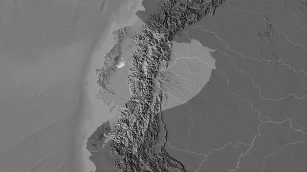 Área Ecuador Mapa Elevación Bilevel Proyección Estereográfica Composición Cruda Capas — Foto de Stock