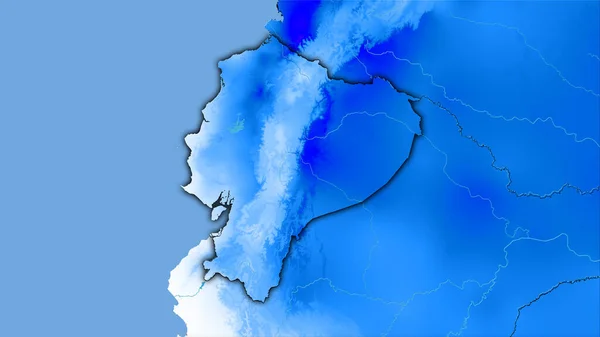 Περιοχή Του Ισημερινού Στον Ετήσιο Χάρτη Υετού Στην Στερεογραφική Προβολή — Φωτογραφία Αρχείου