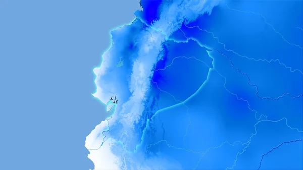 Ecuador Gebied Jaarlijkse Neerslag Kaart Stereografische Projectie Ruwe Samenstelling Van — Stockfoto
