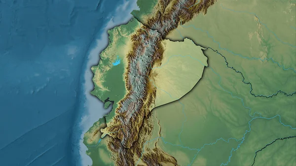 Ecuador Gebied Topografische Reliëfkaart Stereografische Projectie Ruwe Samenstelling Van Rasterlagen — Stockfoto