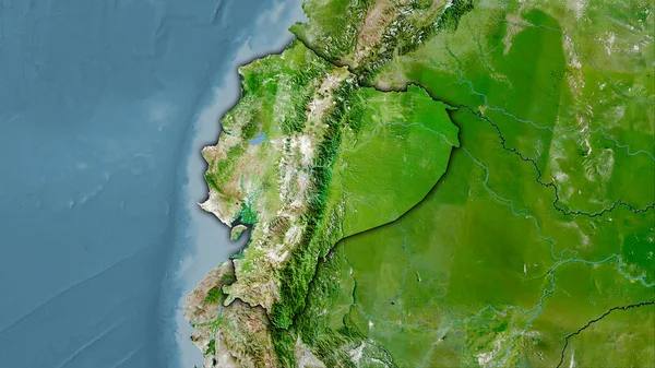 Uydudaki Ekvador Alanı Stereografik Projeksiyondaki Bir Harita Koyu Parlak Dış — Stok fotoğraf