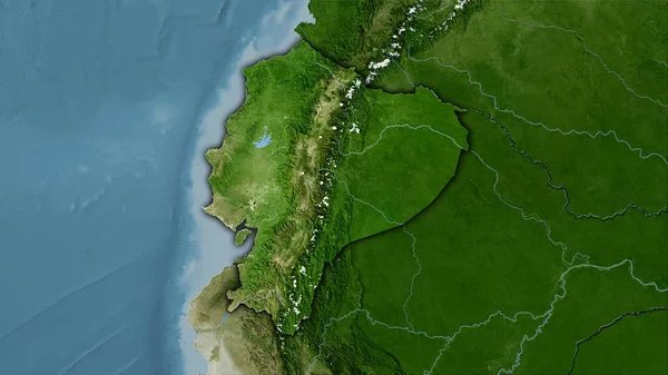 Zone Équateur Sur Carte Satellite Dans Projection Stéréographique Composition Brute — Photo