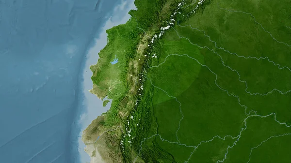 Еквадор Супутниковій Карті Стереографічній Проекції Сира Композиція Растрових Шарів — стокове фото