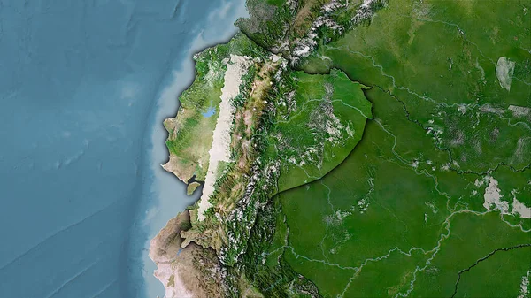 Stereografik projeksiyondaki C uydusunun ekvador alanı - koyu parlak dış hatlı raster tabakalarının ham bileşimi