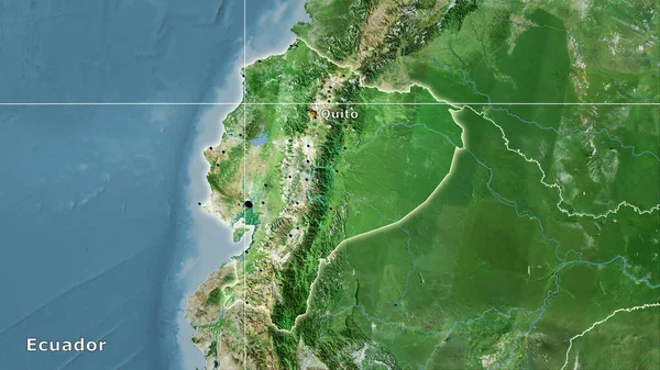 Zone Équatorienne Sur Carte Satellite Dans Projection Stéréographique Composition Principale — Photo