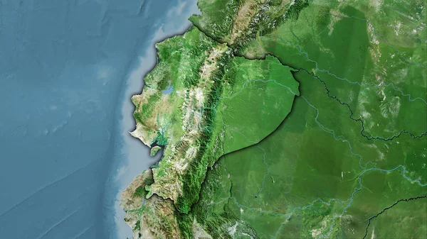 Stereografik Projeksiyondaki Uydusundaki Ekvador Alanı Koyu Parlak Çizgili Raster Tabakalarının — Stok fotoğraf