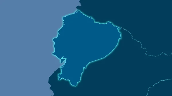 Ecuador Gebiet Auf Der Soliden Karte Der Stereographischen Projektion Rohe — Stockfoto