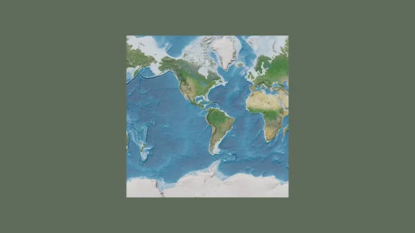 Quadro Quadrado Mapa Grande Escala Mundo Uma Projeção Van Der — Fotografia de Stock
