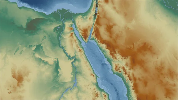 Mısır Ülkenin Yakın Perspektifi Özet Yok Topografik Yardım Haritası — Stok fotoğraf