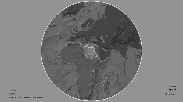 Bereich Von Ägypten Mit Einem Kreis Auf Der Großformatigen Landkarte — Stockfoto