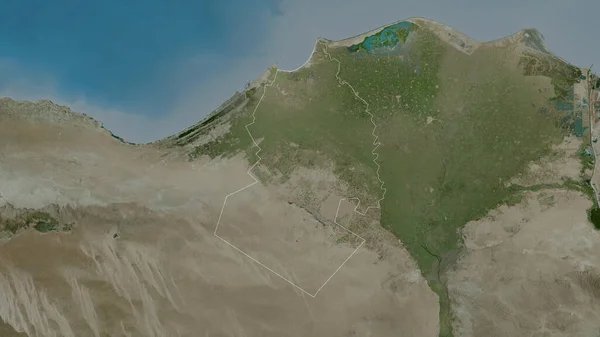 Buhayrah Guvernoratul Egiptului Imagini Prin Satelit Forma Conturată Împotriva Zonei — Fotografie, imagine de stoc