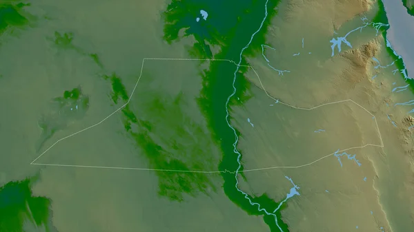 Minya Governadoria Egito Dados Sombreados Coloridos Com Lagos Rios Forma — Fotografia de Stock