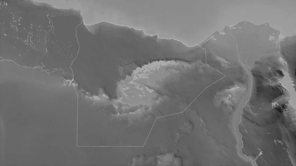 Matrouh エジプトの知事 湖や川とグレースケールの地図 形状は その国の領域に対して概説 3Dレンダリング — ストック写真