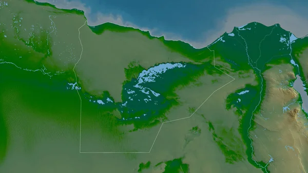 Matrouh 이집트의 셰이더 데이터에 호수와 포함되어 있습니다 셰이프는 지역에 약술하였다 — 스톡 사진