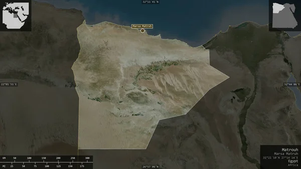 Matrouh Gouvernorat Egypte Imagerie Satellite Forme Présentée Contre Zone Pays — Photo