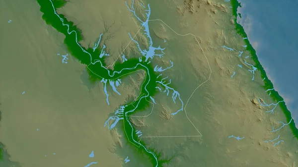 Qina Gobernación Egipto Datos Sombreado Colores Con Lagos Ríos Forma —  Fotos de Stock