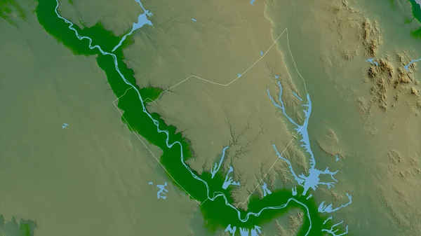 Suhaj Governorate Egypt Colored Shader Data Lakes Rivers Shape Outlined — Stock Photo, Image