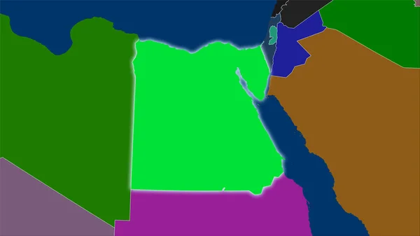 Área Egipto Mapa Divisiones Administrativas Proyección Estereográfica Composición Cruda Capas —  Fotos de Stock