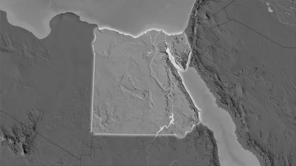 Área Egito Mapa Elevação Bilevel Projeção Estereográfica Composição Bruta Camadas — Fotografia de Stock