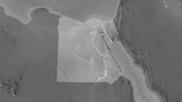 Egypte Gebied Grayscale Hoogte Kaart Stereografische Projectie Ruwe Samenstelling Van — Stockfoto