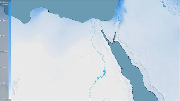 Precipitación Del Cuarto Más Frío Dentro Del Área Egipto Proyección —  Fotos de Stock