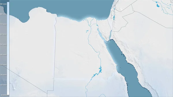 Precipitação Trimestre Mais Quente Dentro Área Egito Projeção Estereográfica Com — Fotografia de Stock