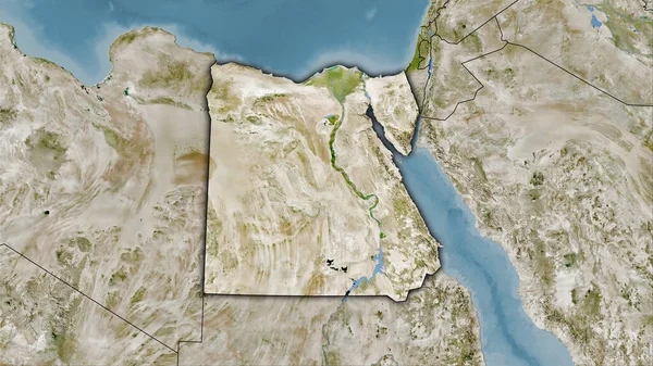 Αίγυπτος Περιοχή Στο Δορυφόρο Ένας Χάρτης Στην Στερεογραφική Προβολή Ακατέργαστη — Φωτογραφία Αρχείου