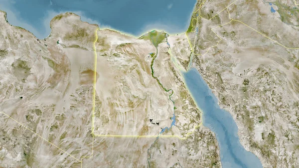 Egypte Zone Sur Satellite Une Carte Dans Projection Stéréographique Composition — Photo