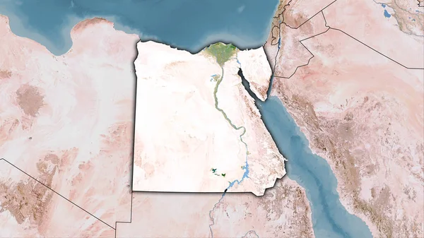 Egito Área Mapa Satélite Projeção Estereográfica Composição Bruta Camadas Raster — Fotografia de Stock