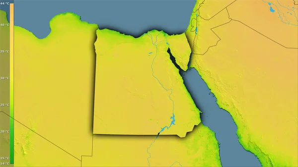 Variación Media Anual Temperatura Dentro Del Área Egipto Proyección Estereográfica — Foto de Stock