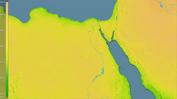 Variação Média Anual Temperatura Dentro Área Egito Projeção Estereográfica Com — Fotografia de Stock