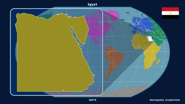 Vista Ampliada Del Contorno Egipto Con Líneas Perspectiva Contra Mapa — Foto de Stock