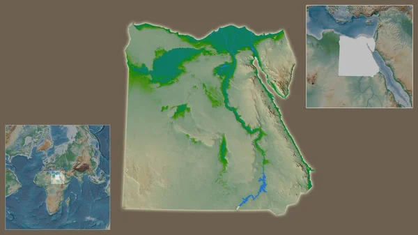 Primer Plano Egipto Ubicación Región Centro Mapa Mundial Gran Escala — Foto de Stock