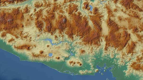 Salvador Primer Plano Perspectiva Del País Sin Esbozo Mapa Topográfico —  Fotos de Stock