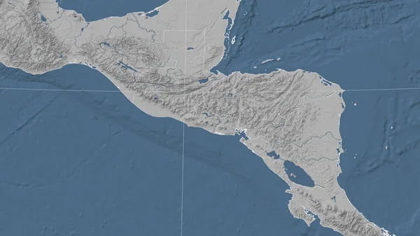 Сальвадор Окрестности Далекая Косыя Перспектива Контура Grayscale Elevation Map — стоковое фото