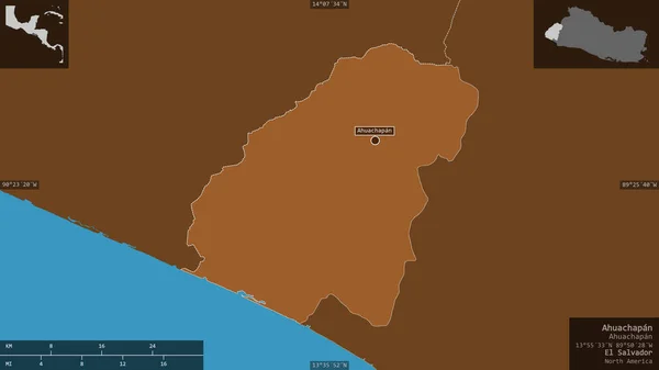 Ahuachapan Salvador Megye Mintás Szilárd Anyagok Tavakkal Folyókkal Alakzat Tájékoztató — Stock Fotó