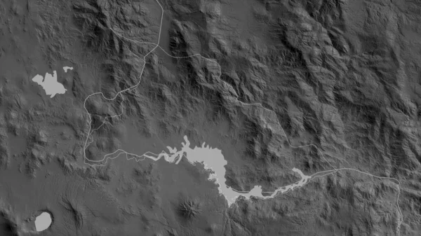 Chalatenango Departement Von Salvador Graustufige Karte Mit Seen Und Flüssen — Stockfoto