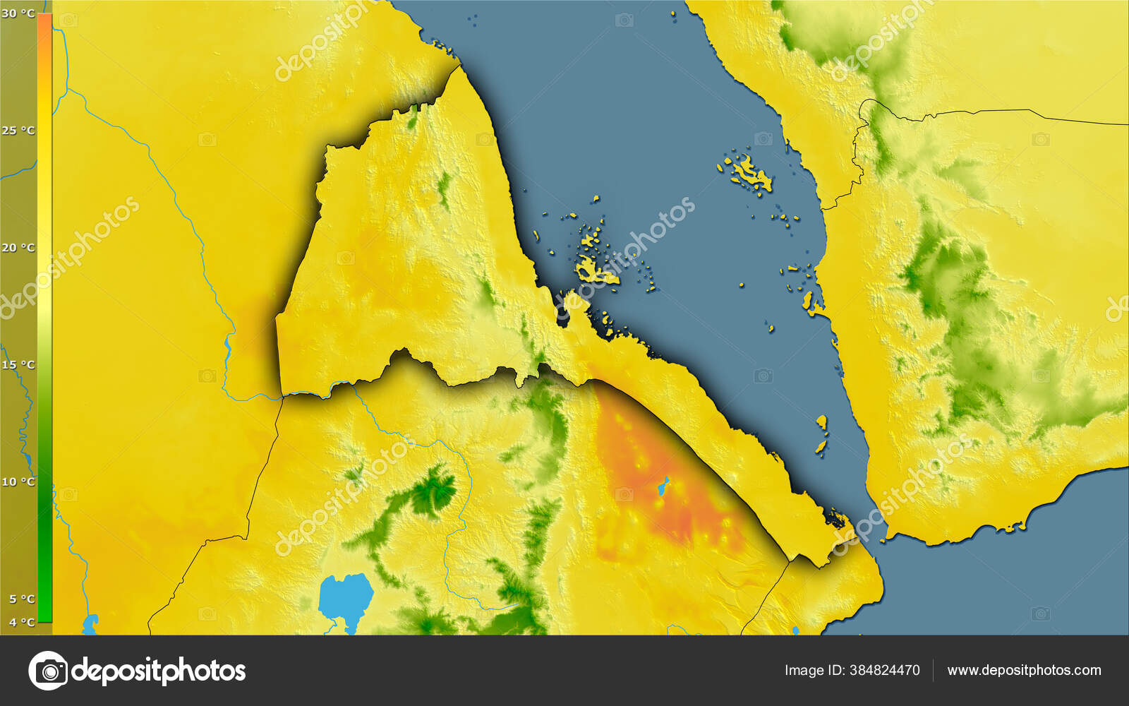 Mean Temperature Coldest Quarter Eritrea Area Stereographic Projection