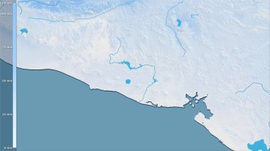 Efsanevi stereografik projeksiyondaki El Salvador bölgesindeki en kuru ayın yağışı - raster tabakalarının ham bileşimi