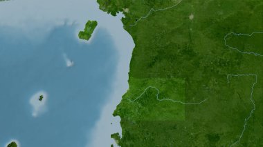 Uydu B haritasındaki Ekvator Ginesi alanı stereografik projeksiyonda - raster katmanlarının ham bileşimi