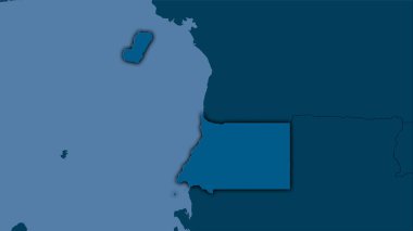 Stereografik projeksiyondaki katı haritada Ekvator Ginesi alanı - koyu parlak çizgili raster tabakalarının ham bileşimi