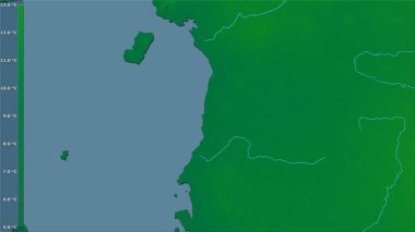 Efsanevi stereografik projeksiyondaki Ekvator Gine bölgesinde yıllık ortalama sıcaklık değişimi - raster katmanlarının ham bileşimi