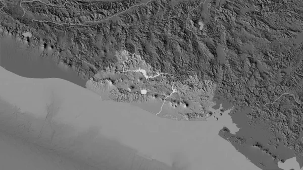 Salvador Area Bilevel Elevation Map Stereographic Projection Raw Composition Raster — Stock Photo, Image