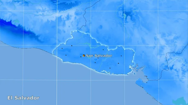 Територія Сальвадору Щорічній Карті Опадів Стереографічній Проекції — стокове фото