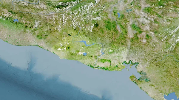 Salvador Area Satellite Map Stereographic Projection Raw Composition Raster Layers — Stock Photo, Image