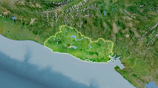 Área Salvador Satélite Mapa Proyección Estereográfica Composición Cruda Capas Trama — Foto de Stock
