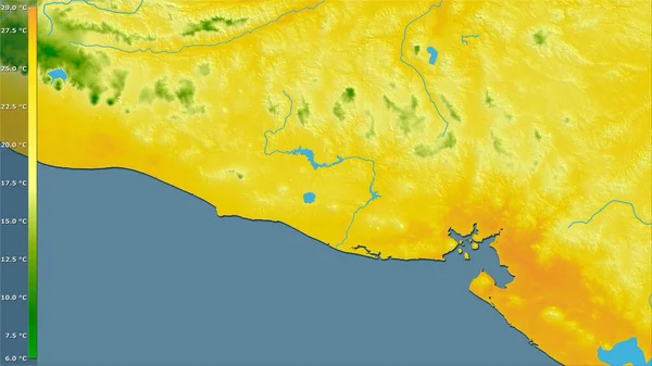 Temperatura Media Del Cuarto Más Cálido Dentro Del Área Salvador — Foto de Stock